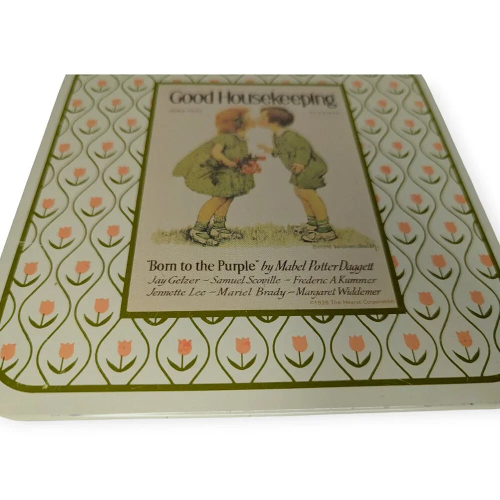 Vintage Cheinco Good Housekeeping Tin Hot Pad Square & Circle Set of 2